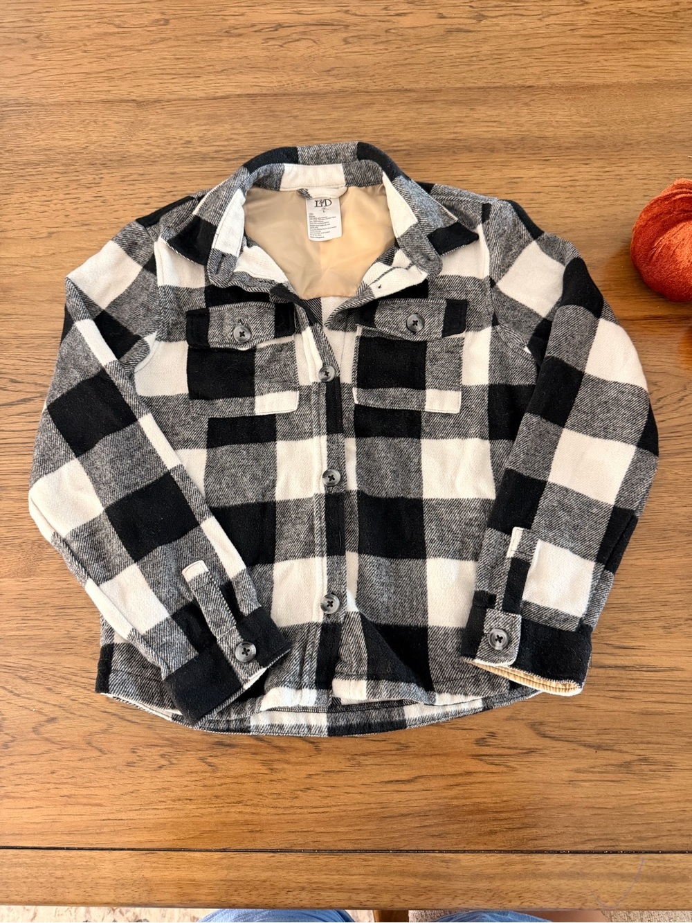 Black & White Plaid Kids Shirt Jacket - Cozy Button-Front